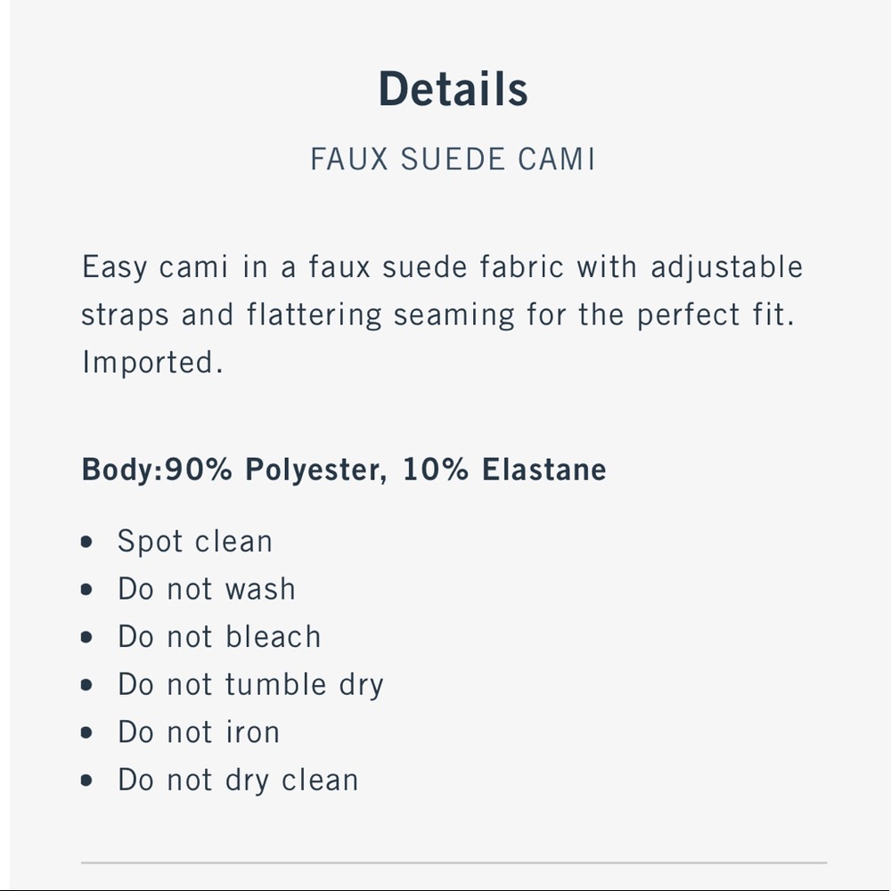 A&F Faux suede cami - Picture 7 of 7